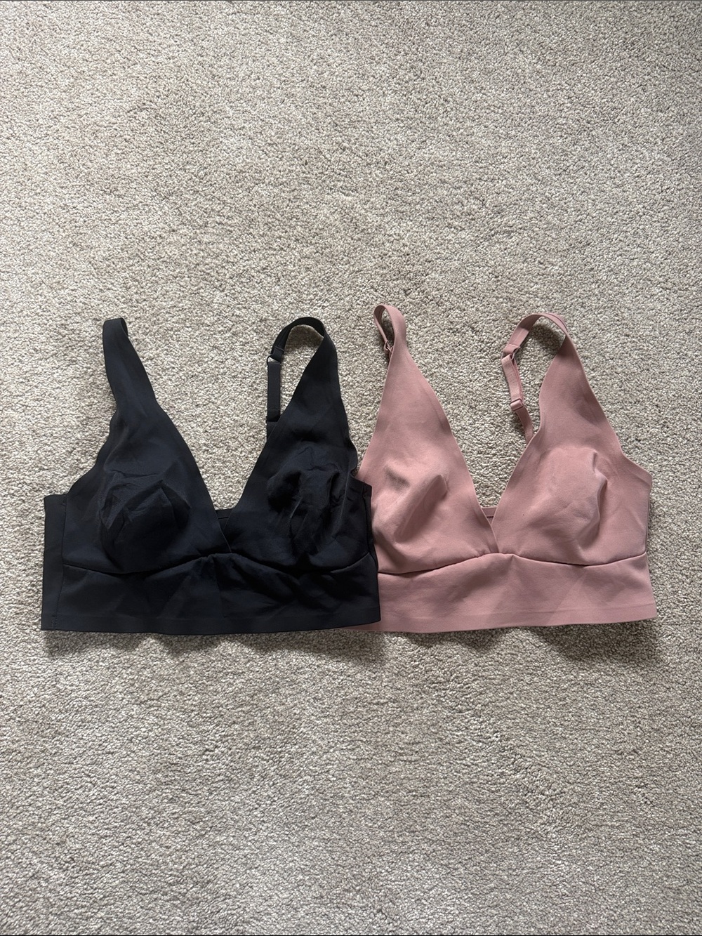 Lot of 2 NWOT Auden Triangle Longline Bralettes M